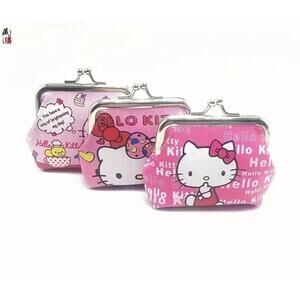 3pc bundle for hello kitty  Wallet with Kiss Lock Closure - Cute Cartoon Coin